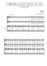Téléchargez l'arrangement de la partition de Chantons la douceur de ses lois en PDF pour deux voix égales et piano