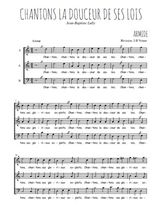 Téléchargez l'arrangement de la partition de Jean-Baptiste-Lully-Chantons-la-douceur-de-ses-lois en PDF à trois voix