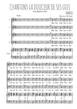 Téléchargez l'arrangement de la partition de Chantons la douceur de ses lois en PDF pour 4 voix mixtes et piano