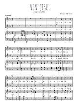 Téléchargez l'arrangement de la partition de Veni Jesu en PDF pour deux voix égales et piano