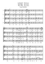 Téléchargez l'arrangement de la partition de Veni Jesu en PDF à quatre voix SATB