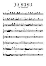 Téléchargez la partition pour saxophone en Mib de la musique serbie-chiribiri-bela en PDF
