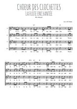 Téléchargez l'arrangement de la partition de W.A.-Mozart-Choeur-des-clochettes en PDF à quatre voix