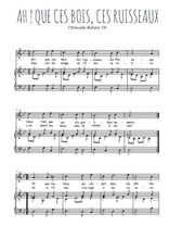 Téléchargez l'arrangement de la partition de Christophe-Ballard-Ah-!-que-ces-bois-ces-ruisseaux en PDF pour Chant et piano