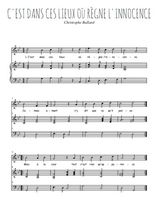 Téléchargez l'arrangement de la partition de Christophe-Ballard-C-est-dans-ces-lieux-ou-regne-l-innocence en PDF pour Chant et piano