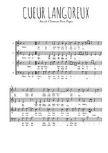 Téléchargez l'arrangement de la partition de Clemens-Non-Papa-Cueur-langoreux en PDF à quatre voix