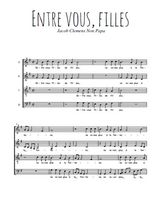 Téléchargez l'arrangement de la partition de Clemens-Non-Papa-Entre-vous-filles-de-quinze-ans en PDF à quatre voix