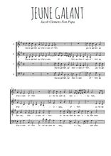 Téléchargez l'arrangement de la partition de Clemens-Non-Papa-Jeune-gallant en PDF à quatre voix