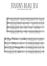 Téléchargez l'arrangement de la partition de Clemens-Non-Papa-Jouons-beau-jeu en PDF à quatre voix