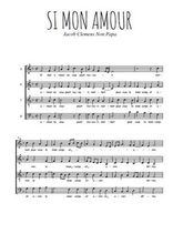 Téléchargez l'arrangement de la partition de Si mon amour en PDF à quatre voix SATB