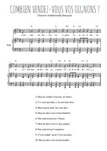 Téléchargez la partition de Combien vendez-vous vos oignons en PDF pour Chant et piano