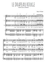 Téléchargez l'arrangement de la partition de Le drapeau rouge en PDF pour trois voix mixtes et piano