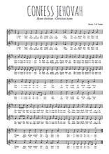 Téléchargez l'arrangement de la partition de hymn-confess-jehovah en PDF à deux voix