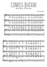 Téléchargez l'arrangement de la partition de Confess Jehovah en PDF pour trois voix mixtes et piano