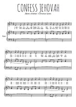 Téléchargez l'arrangement de la partition de hymn-confess-jehovah en PDF pour Chant et piano