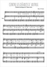 Téléchargez l'arrangement de la partition de Traditionnel-Contre-les-defauts-d-autrui en PDF pour Chant et piano