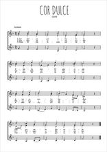 Téléchargez l'arrangement de la partition de Cor dulce, cor amabile en PDF à trois voix