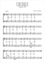 Téléchargez l'arrangement de la partition de Cor dulce, cor amabile en PDF à quatre voix SATB