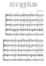 Téléchargez l'arrangement de la partition de Dio vi salvé Régina en PDF pour trois voix mixtes et piano