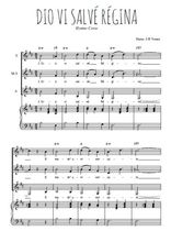 Téléchargez l'arrangement de la partition de Dio vi salvé Régina en PDF pour trois voix de femmes et piano