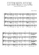 Téléchargez l'arrangement de la partition de Cotton needs picking en PDF à quatre voix SATB