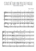 Téléchargez l'arrangement de la partition de Couché sur un peu de paille en PDF pour trois voix mixtes et piano