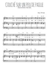 Téléchargez l'arrangement de la partition de Traditionnel-Couche-sur-un-peu-de-paille en PDF pour Chant et piano