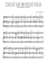 Téléchargez l'arrangement de la partition de noel-couche-sur-un-peu-de-paille en PDF pour Chant et piano