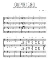 Téléchargez la partition de Coventry carol en PDF pour 2 voix égales et piano