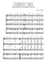 Téléchargez l'arrangement de la partition de Coventry carol, chant de Noël en PDF pour trois voix mixtes et piano