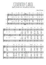 Téléchargez l'arrangement de la partition de Coventry carol, chant de Noël en PDF à trois voix