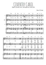 Téléchargez l'arrangement de la partition de Coventry carol, chant de Noël en PDF pour trois voix de femmes et piano
