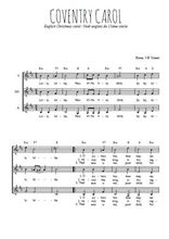 Téléchargez l'arrangement de la partition de Coventry carol, chant de Noël en PDF à trois voix