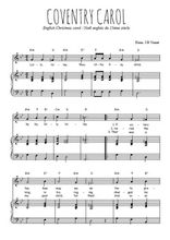Téléchargez l'arrangement de la partition de noel-coventry-carol en PDF pour Chant et piano