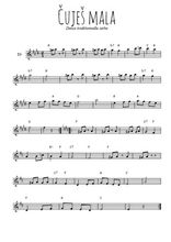 Téléchargez la partition pour saxophone en Mib de la musique danse-serbe-cujes-mala en PDF