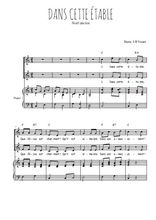 Téléchargez l'arrangement de la partition de Dans cette étable en PDF pour deux voix égales et piano