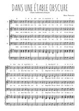 Téléchargez l'arrangement de la partition de Dans une étable obscure en PDF pour 4 voix mixtes et piano