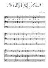 Téléchargez l'arrangement de la partition de Traditionnel-Dans-une-etable-obscure en PDF pour Chant et piano