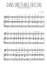 Téléchargez l'arrangement de la partition de noel-dans-une-etable-obscure en PDF pour Chant et piano