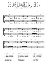 Téléchargez l'arrangement de la partition de De los cuatro muleros en PDF à deux voix