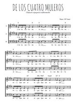 Téléchargez l'arrangement de la partition de Traditionnel-De-los-cuatro-muleros en PDF à trois voix