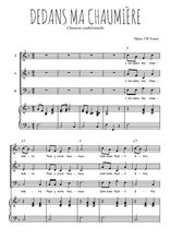 Téléchargez l'arrangement de la partition de Dedans ma chaumière en PDF pour trois voix mixtes et piano