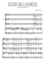 Téléchargez l'arrangement de la partition de Dedans ma chaumière en PDF pour trois voix de femmes et piano