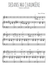 Téléchargez l'arrangement de la partition de Traditionnel-Dedans-ma-chaumiere en PDF pour Chant et piano