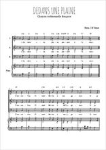 Téléchargez l'arrangement de la partition de Dedans une plaine en PDF pour trois voix mixtes et piano