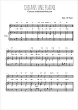 Téléchargez l'arrangement de la partition de Traditionnel-Dedans-une-plaine en PDF pour Chant et piano