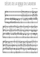 Téléchargez l'arrangement de la partition de Désirs de la venue du Sauveur en PDF pour deux voix égales et piano