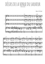 Téléchargez l'arrangement de la partition de Désirs de la venue du Sauveur en PDF pour trois voix mixtes et piano
