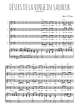 Téléchargez l'arrangement de la partition de Désirs de la venue du Sauveur en PDF pour 4 voix mixtes et piano