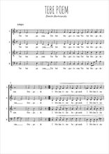 Téléchargez l'arrangement de la partition de Tebe poem en PDF à quatre voix SATB